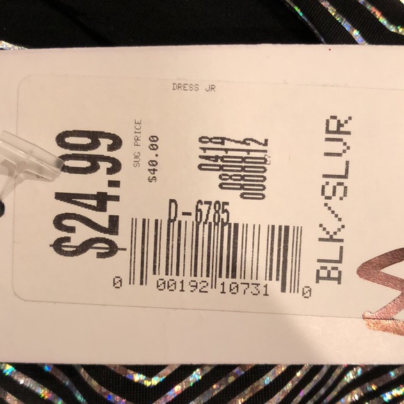 Black and silver geometric club dress, M - Picture 6 of 6